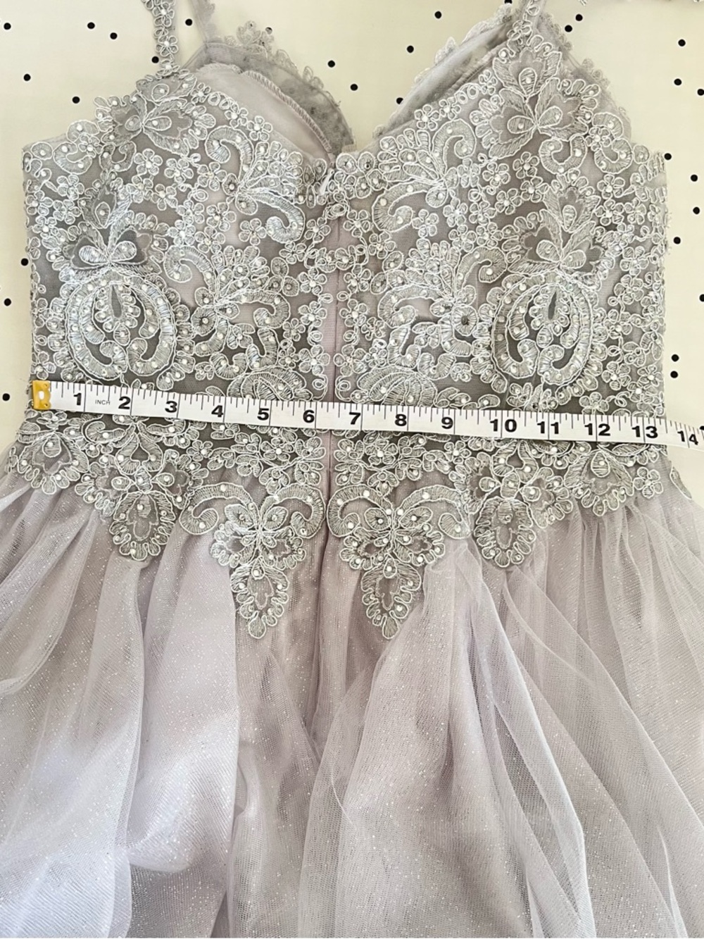 🩶 May Queen 🩶Gray Silver Embellished A-line Sleeveless Cocktail Dress Homecoming - Picture 14 of 16